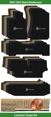 Conjunto de tapete de luxo personalizado para 2002-2007 Buick Rendezvous com logotipo (5 peças) #22I - Imagem 1 de 4
