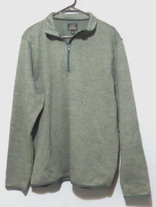 J. Crew Authentic Sweater Herren XL meliert Fleece Half-Zip Pullover grün BD998 - Bild 1 von 7