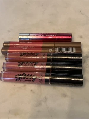 L’Oréal Lip Liner (2) LA Girls Glossy Lip Gloss (3) Color Care Lip Oil In Stick - Image 1 of 2
