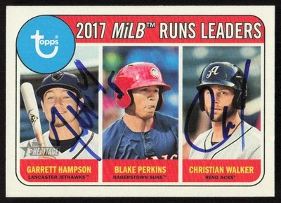 2018 Topps Heritage Minor League Christian Walker/Garrett Hampson Auto #193 COA - Image 1 of 2