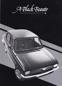 A BLACK BEAUTY, TRIUMPH DOLOMITE 1500SE BROCHURE. - Picture 1 of 4