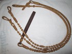 Romal Reins - Oklahoma Style - 12 plt. Regular  48" with rein connectors Rawhide