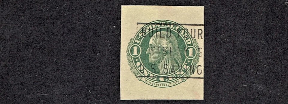 1911 U.S. POSTAL REPLY CARD  1c Grn on Cream George W. Detached Sc#UY6m Used^ - Image 1 of 1