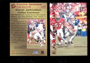 1995 Pacific Gridiron DARYL JOHNSTON Dallas Cowboys Red Foil Card - Picture 1 of 1