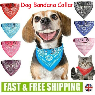 Pet Dog Bandana Collar- Adjustable Cat Puppy Kitten Pet Neck Scarf Neckerchief - Image 1 of 4