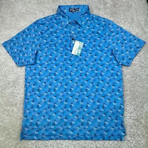Inward Half Golf Polo Shirt Mens Medium Blue Performance Moisture Wicking - Picture 1 of 8