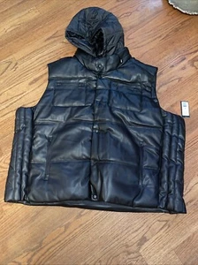 Sean John Weste 4X Puffer Kunstleder mit Kapuze Neu mit Etikett Neu mit Etikett Polyurethan - Bild 1 von 22