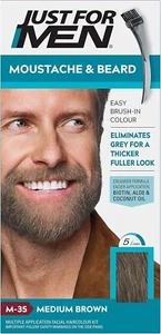 Just For Men Moustache& Beard Dye Eliminates Grey For a Thicker &Fuller Look M35 - Picture 1 of 9