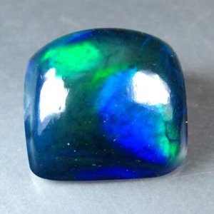 2.70 CT 9X8 MM AMAZING MULTI-COLOR SPARKLING NATURAL SOLID BLACK OPAL - Picture 1 of 3