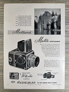 Hasselblad Swedish Reflex Camera Ansel Adams Willoughbys 1951 Vintage Print Ad - Picture 1 of 1