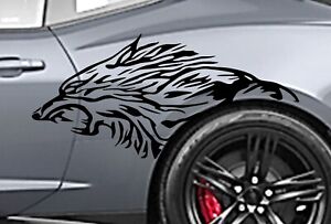 NEW - WOLF Head COYOTE side Graphics Decal vinyl (Fits Chevy CAMARO most cars)