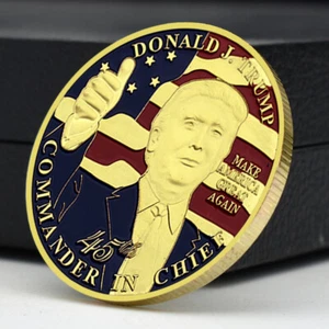 Moneda de Oro 45º Presidente de América Donald Trump Coleccionables Medalla Recuerdo - Imagen 1 de 12