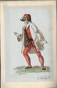 MASCHERE CARNEVALESCHE_ PANTALONE ?_DISEGNO ORIGINALE A CHINA ED ACQUERELLO - Picture 1 of 1