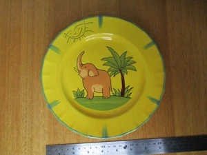 Collectable Plate - Made In Japan - Elephant Wild Animals theme - Yellow/Green - Picture 1 of 4