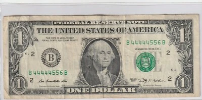 2009 $1 FR Note Fancy Solid 3 Digit Trinary Ladder With Solid Five Of A Kind 4 - Image 1 of 2