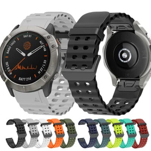 Quick Fit Ocean Silicone Band For Garmin QuickFit Band Fenix 8 47mm 7X 6 5 Strap - Picture 1 of 20