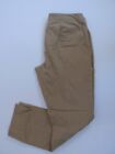 TALBOTS Women's Khaki Flat Front Cotton Stretch Cropped "Signature" Pant Sz 8