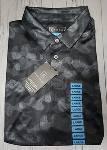 PGA Tour Polo Golf Shirt Caviar Black Moisture Wicking - Picture 1 of 2