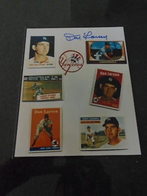 One of a kind, Don Larsen Autographed 8" by 10" Color Baseball Card collage. - Image 1 of 2