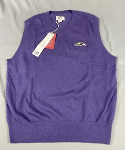 Cutter & Buck Sweater Vest Golf Baltimore Ravens Wool V-Neck Small Purple $90 - Picture 1 of 7