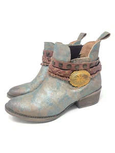 Corral Circle G Türkis Leder Western Stiefeletten Damen 8 Slipper Booties - Bild 1 von 10