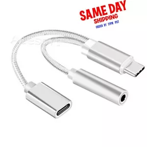 Type C to 3.5 mm Earphone Fast Charging Adapter Cable for Motorola Moto Z3 Play - Picture 1 of 1