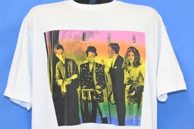 Camiseta vintage años 80 B-52S COSMIC THING TOUR 1989 RAINBOW NEW WAVE ALGODÓN 3XL Foto 1 de 4