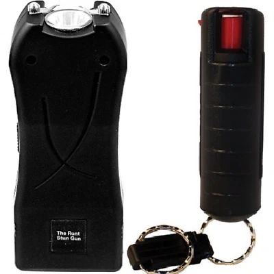 SAFETY TECHNOLOGY Runt Stun Gun Pepper Shot Pepper Spray Combo Rechargeable Women Self Defense