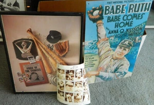 1993 N.Y. Yankees Babe Ruth Comes Home Metal Tin Movie Sign & BONUS RUTH ITEMS - Picture 1 of 6