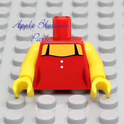 NEW Lego Female RED SHIRT MINIFIG TORSO - Girl Minifigure Dress Tank Top w/Black - Image 1 of 4