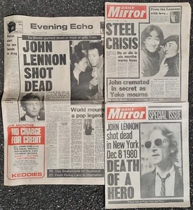 JOHN LENNON Daily Mirror & Evening Echo Newspaper December 9 -  10 - 11 - 1980 - Bild 1 von 4