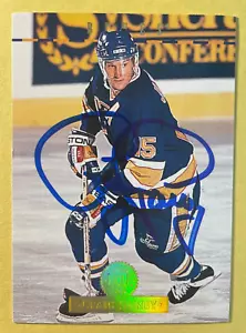 SIGNED CRAIG JANNEY 1994 AUTOGRAPHED DONRUSS HOCKEY CARD - BLUES - Picture 1 of 2