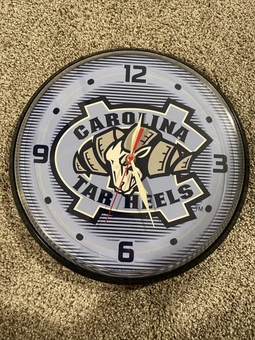2 University of North Carolina Tarheels Wall Clocks Cover