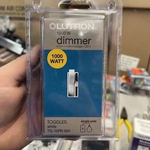 Lutron 1000w Dimmer Toggler Switch Single Pole White #TG-10PR-WH - Picture 1 of 2