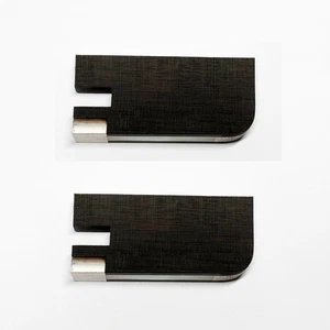 2x Advanced Semi Finished Cello Frog Ebony Pure Silver Ring Ferrule Plate Slide - Picture 1 of 7