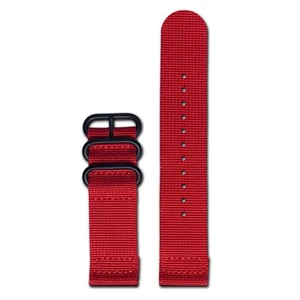 Cinturino Orologio Nylon Ballistico | Due Pezzi | Rosso | Hardware PVD (Nero) - Foto 1 di 2