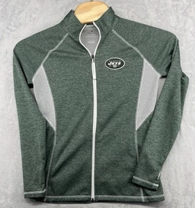 Majestic New York Jets Full Zip Shirt Green Lightweight Women’s Size M - Picture 1 of 5