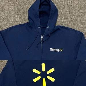 Vintage Wal-Mart Hoodie Sweatshirt Full Zip Y2K Mitarbeiter Uniform Promo Shopping - Bild 1 von 15