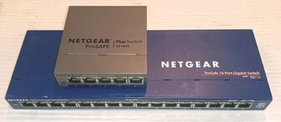 NetGear GS116 v2 Gigabit Network Switch W/NetGear GS105e Smart Managed Switch  - Image 1 of 3
