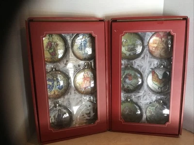 Juego de (11) adornos de vidrio Pottery Barn 12 DÍAS DE NAVIDAD Foto 1 de 4