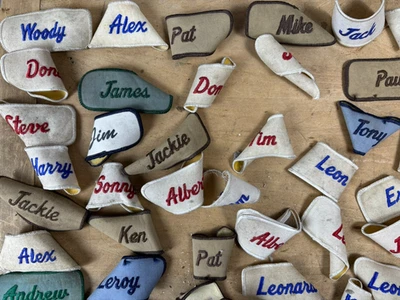 #11 WHOLESALE Vtg Lot 100 1970s Embroidered Cloth Name Uniform Patches - Image 1 of 4