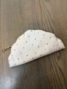 Borsa da sera vintage genio pochette avorio perline smerlate nappa cerniera - Foto 1 di 13