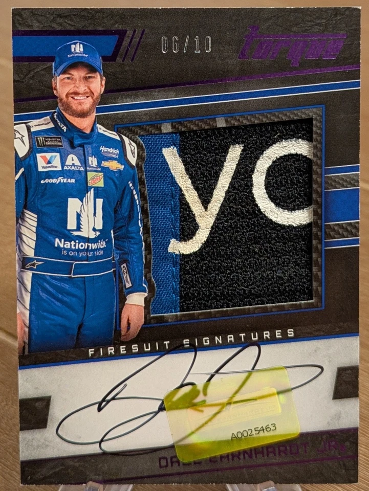 2017 Torque Firesuit Signatures On Card Auto Purple SSP 6/10 Dale Earnhardt Jr. - Image 1 of 1