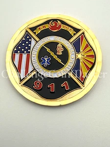 F89 Phoenix Fire Department Dispatch Center Arizona State Challenge Coin - Bild 1 von 2