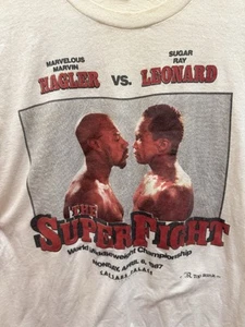 Vintage Boxkampf T-Shirt Single Stitch Caesar’s Palace 1987 Hagler / Leonard - Bild 1 von 18