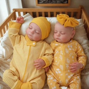 ADFO Lebensechte Reborn Baby Puppen Zwillinge, 20 Zoll Realistisch Newborn Real Life... - Bild 1 von 7