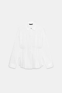CAMISA ZARA POPELINA CON PLIEGUES - Imagen 1 de 7