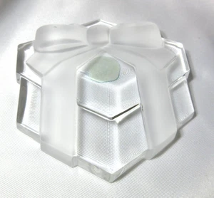 Tiffany & Co. Crystal Present Box w/Frosted Ribbon 2.75" x 2.5" No Box VGUC - Picture 1 of 5