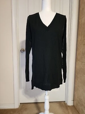 JUST CAVALLI BLACK TUNIC LONG SLEEVE  STRETCH SIZE XL MADE IN ITALY - Image 1 of 4