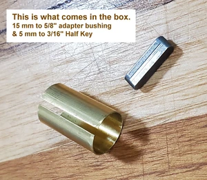 15mm auf 5/8"" Wellenadapter Bohrung Reduzierhülse Buchse mit 5mm auf 3/16"" Schlüssel - Bild 1 von 4